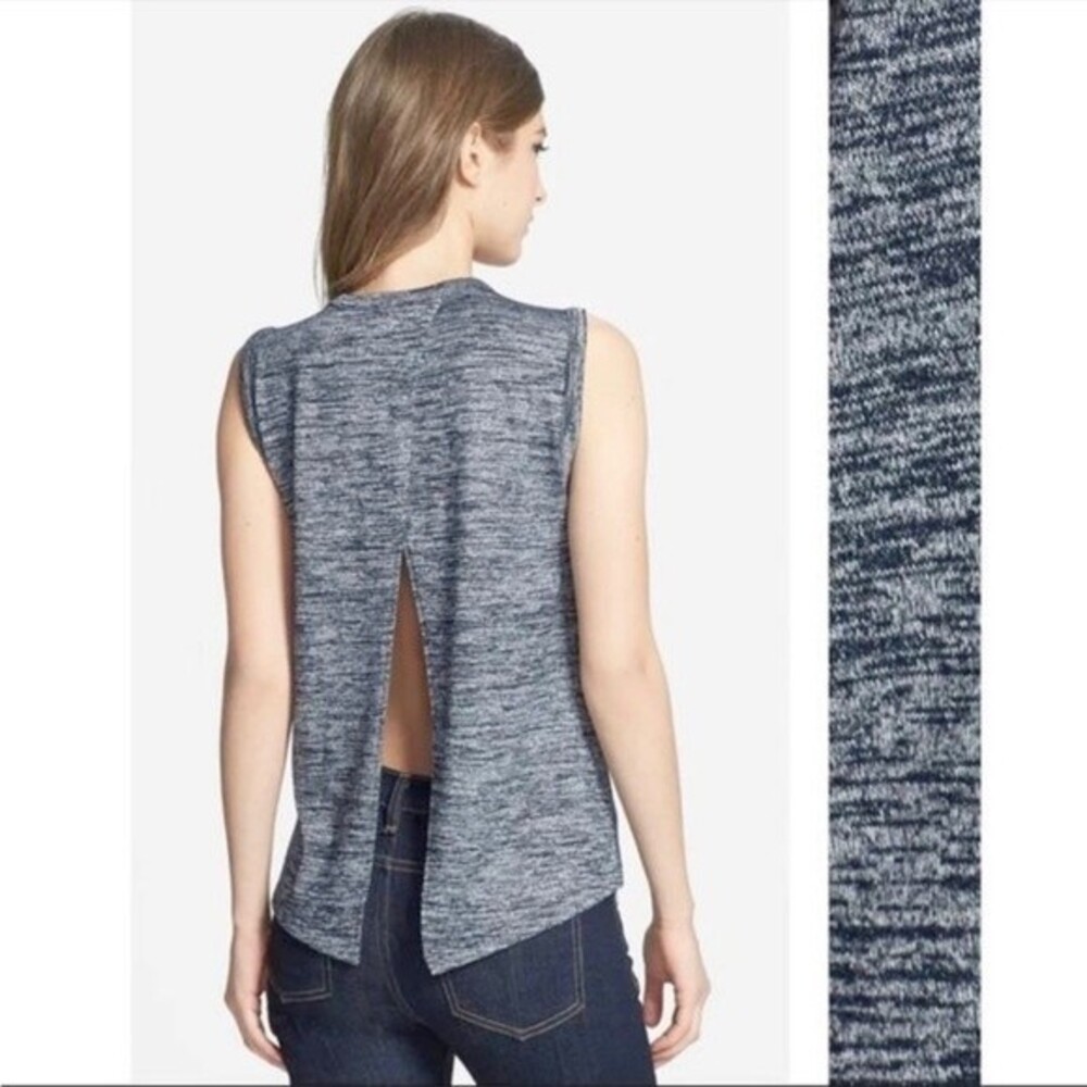 Rag & Bone Nicole Marled Sleeveless Slit Back Top